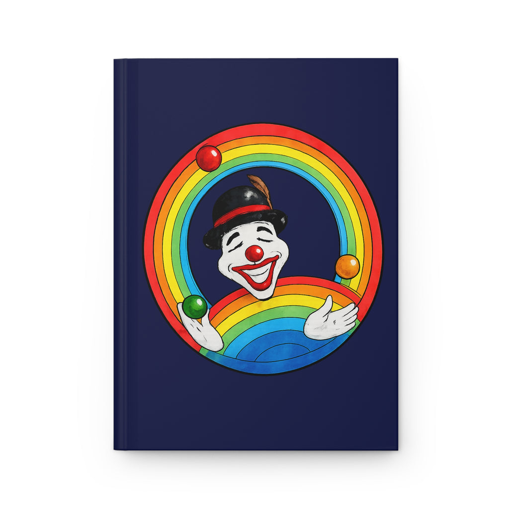 Clown Juggling Rainbow Hardcover Journal