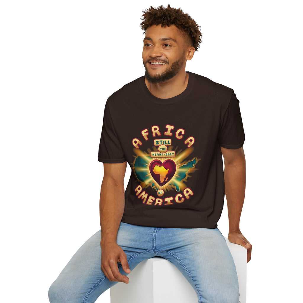 Africa Still the Heartbeat T-Shirt — Retro Heartbeat Map Tee