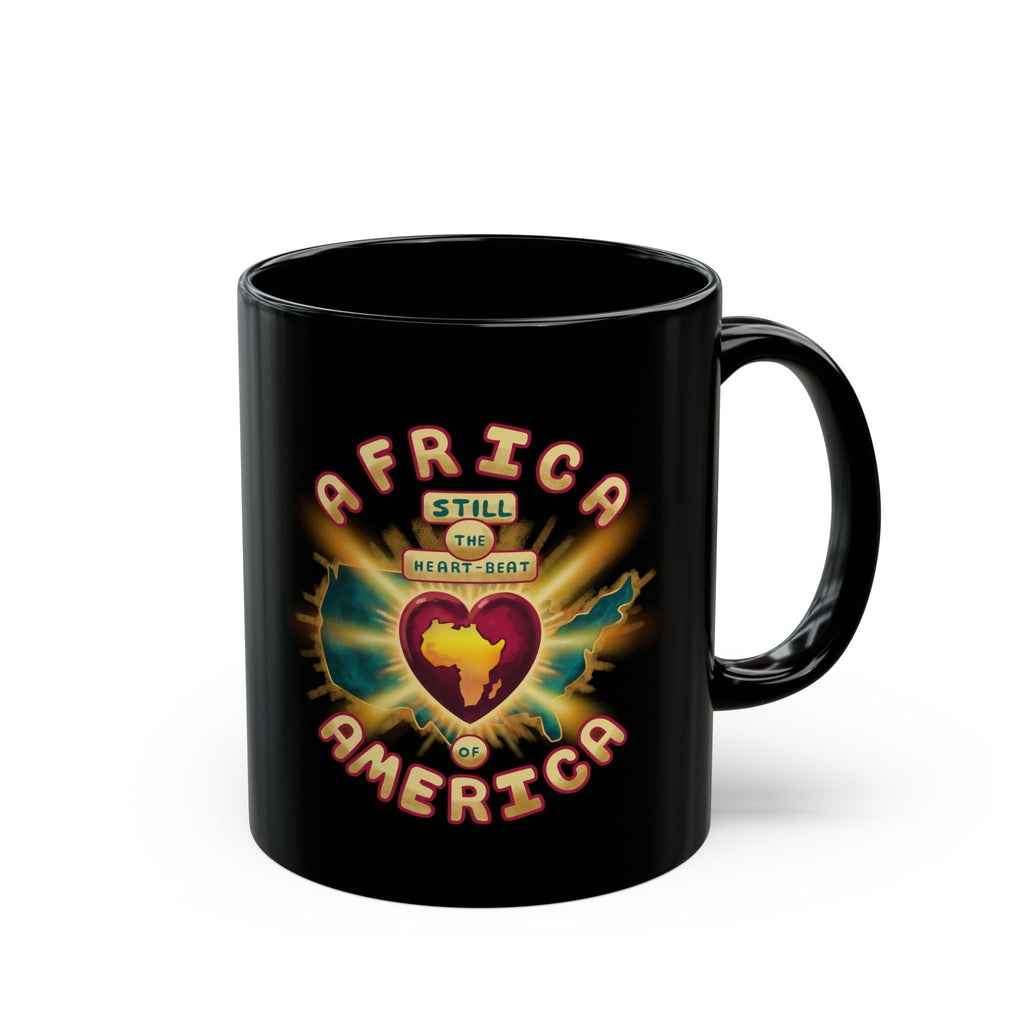 Africa Still My Heart Mug — Black Ceramic Coffee Cup (11oz/15oz)