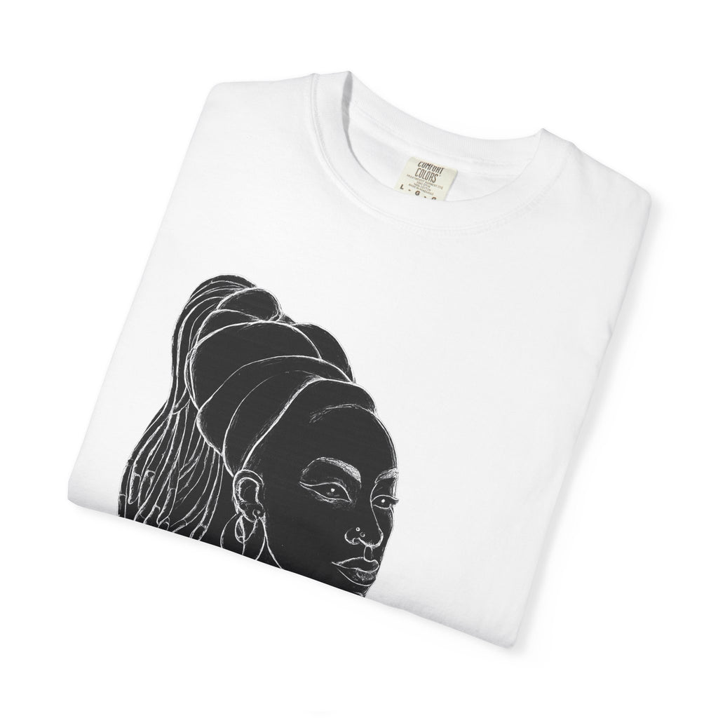 Portrait Tee — Afrocentric Line Art T-Shirt