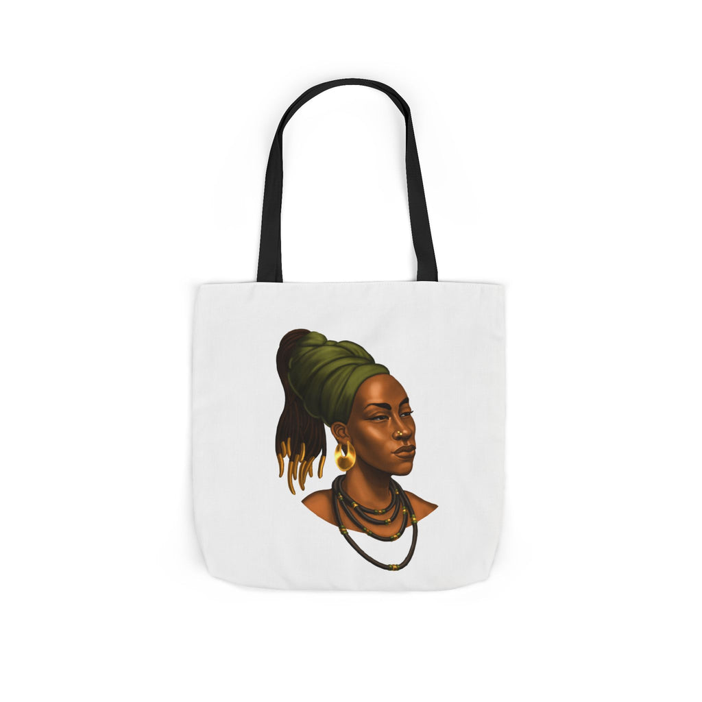 Afrocentric Portrait Canvas Tote — Woman with Headwrap Art Tote Bag