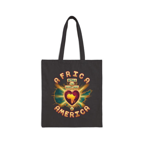 Africa America Heart Tote Bag — 'Still My Heart Beats' Cotton Canvas Shopper