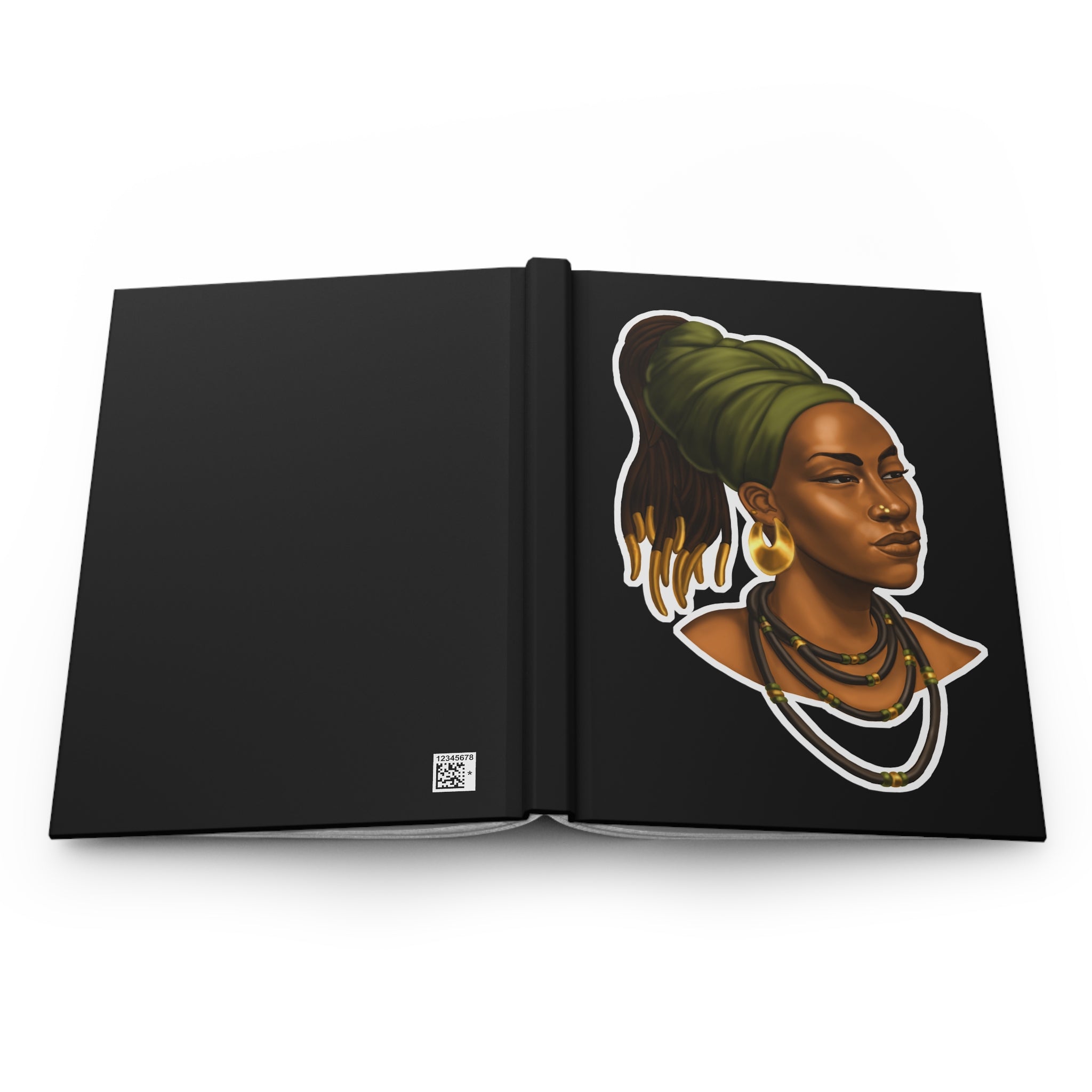 Afrocentric Woman Portrait Hardcover Journal – Empowerment & Reflection Notebook