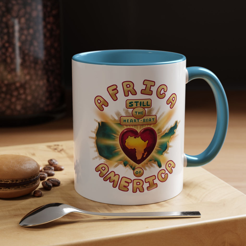 Africa Still the Heartbeat of America Accent Coffee Mug