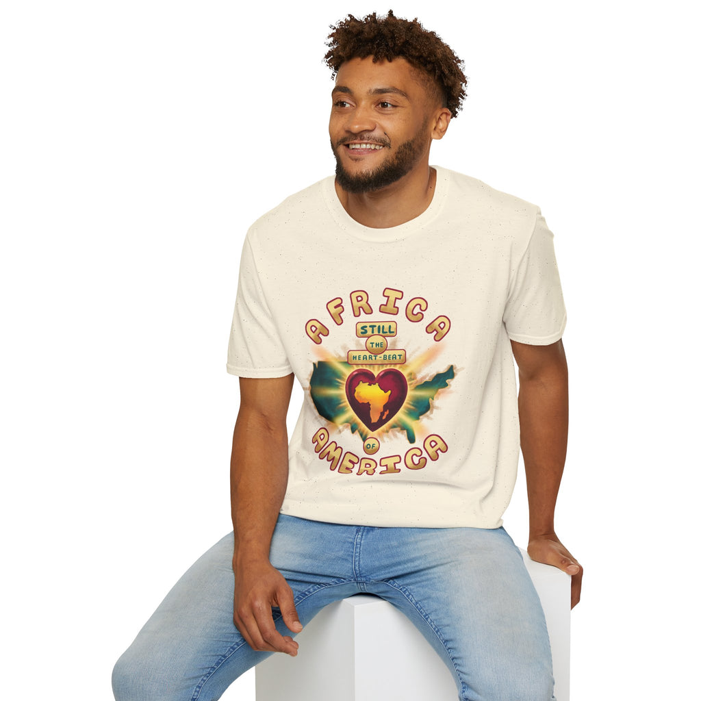 Africa Still the Heartbeat T-Shirt — Retro Heartbeat Map Tee