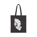 Canvas Tote Bag — Line Art African Woman Portrait Eco Shopper