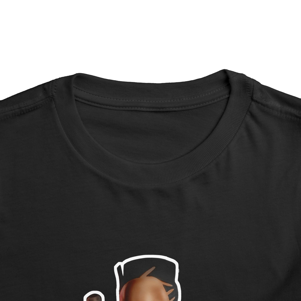 Toddler Tee with Cartoon Drummer Character — Cute Percussion Music Shirt for Kids