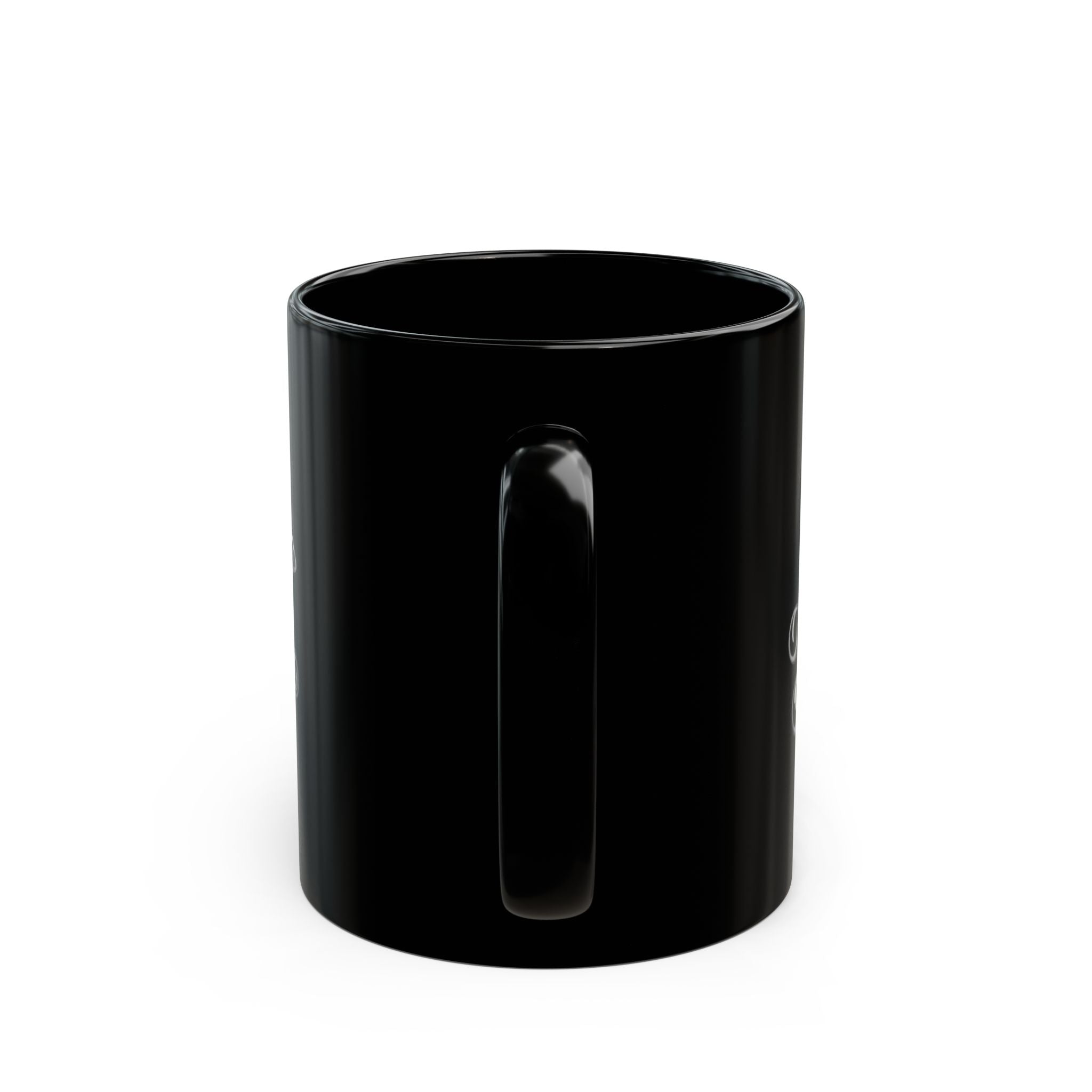 Black Ceramic Mug — Surreal Bubble-Blower Design (11oz & 15oz)