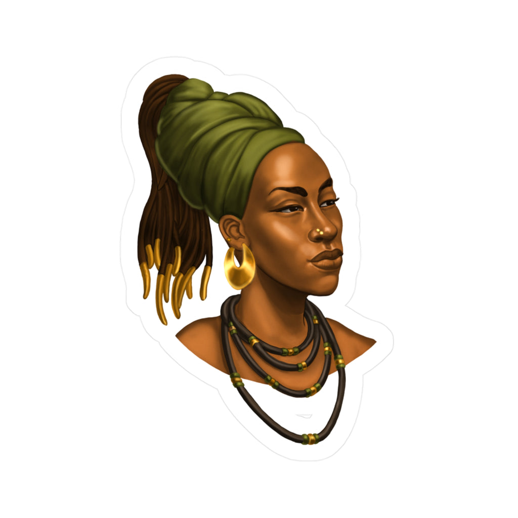 Afrocentric Woman Portrait Kiss-Cut Vinyl Sticker