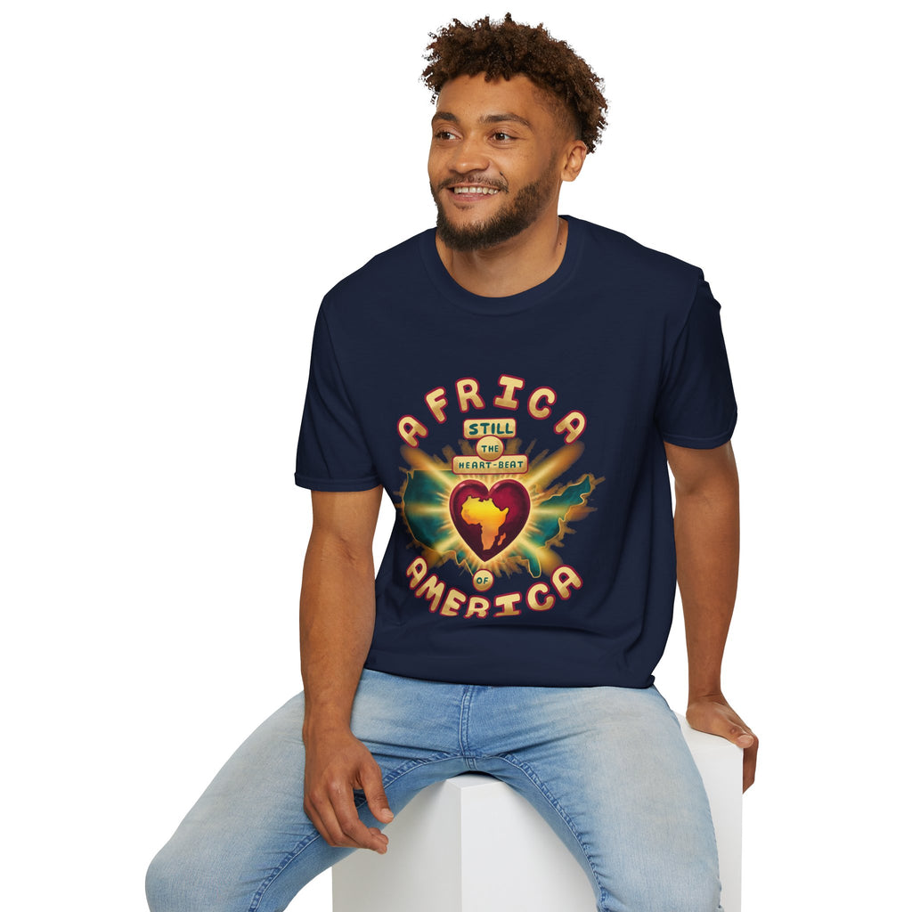 Africa Still the Heartbeat T-Shirt — Retro Heartbeat Map Tee