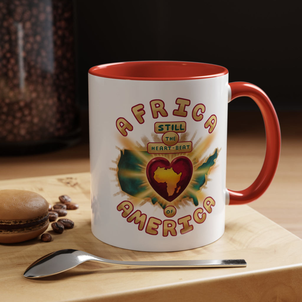 Africa Still the Heartbeat of America Accent Coffee Mug