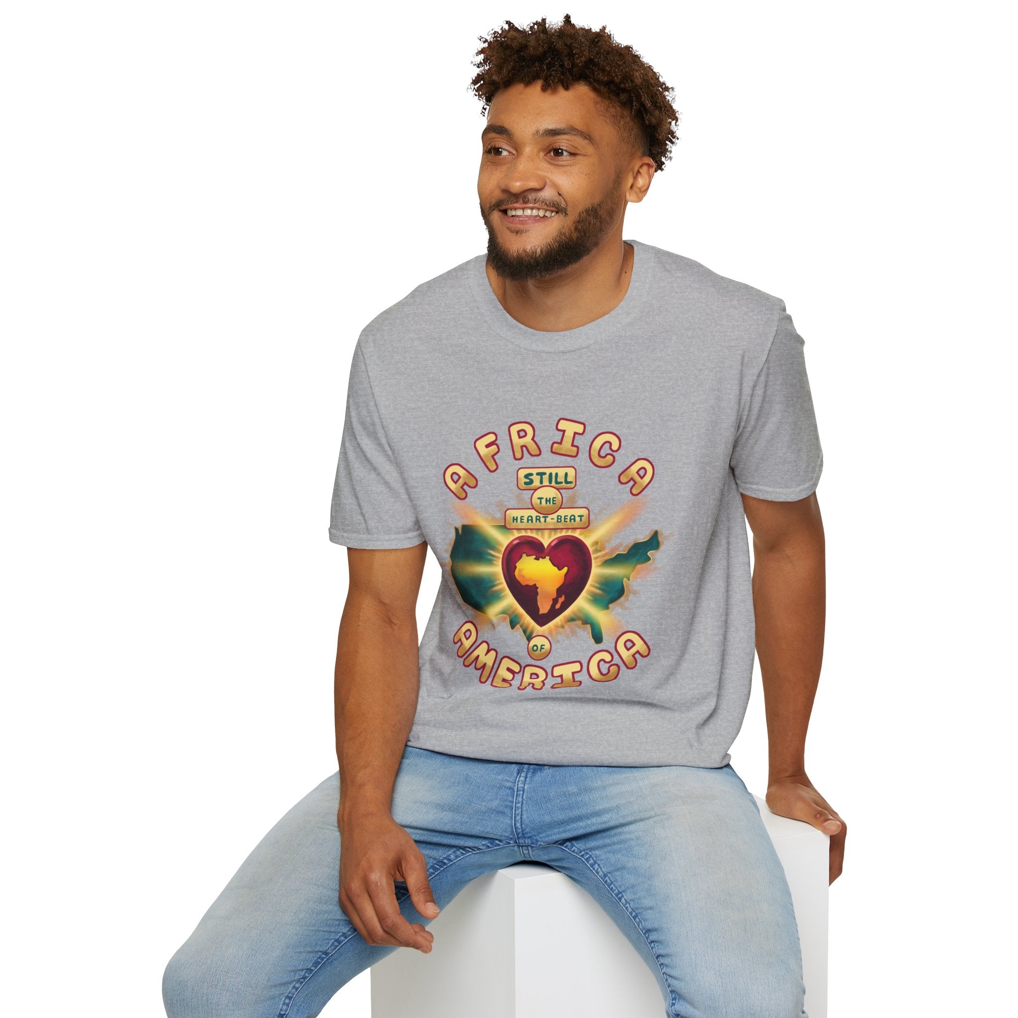 Africa Still the Heartbeat T-Shirt — Retro Heartbeat Map Tee