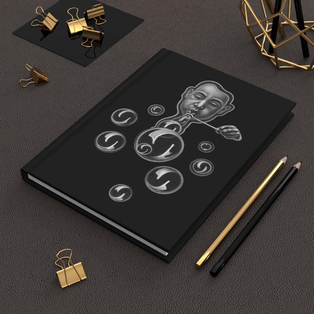 Hardcover Journal — Monochrome Bubble Blower Art Notebook