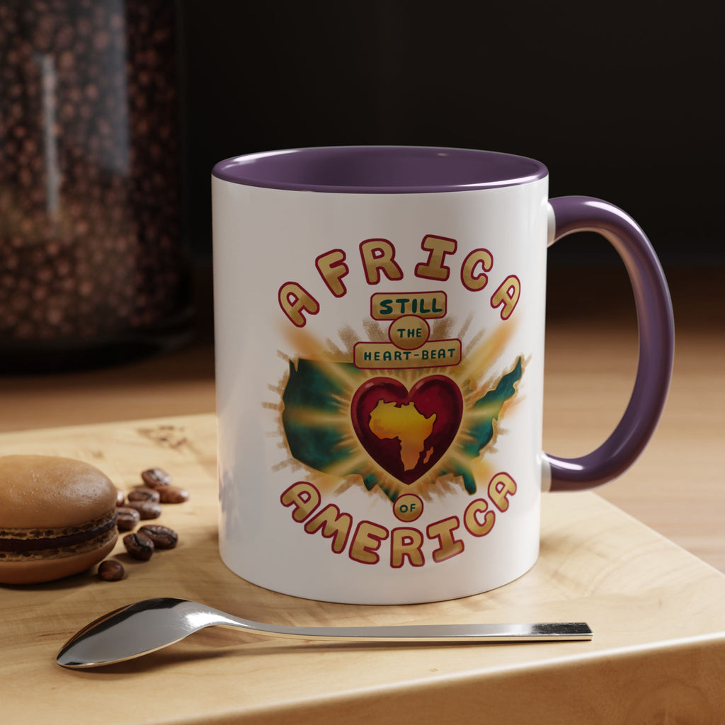 Africa Still the Heartbeat of America Accent Coffee Mug