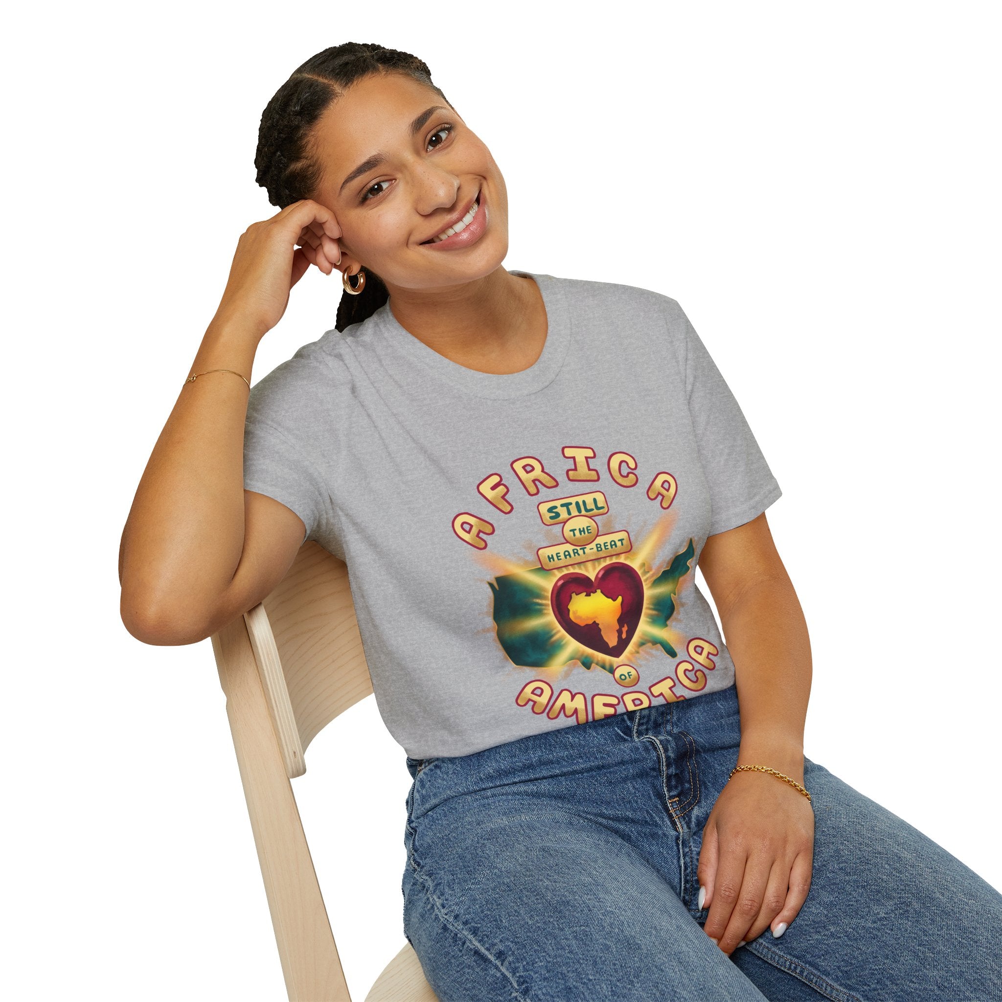 Africa Still the Heartbeat T-Shirt — Retro Heartbeat Map Tee