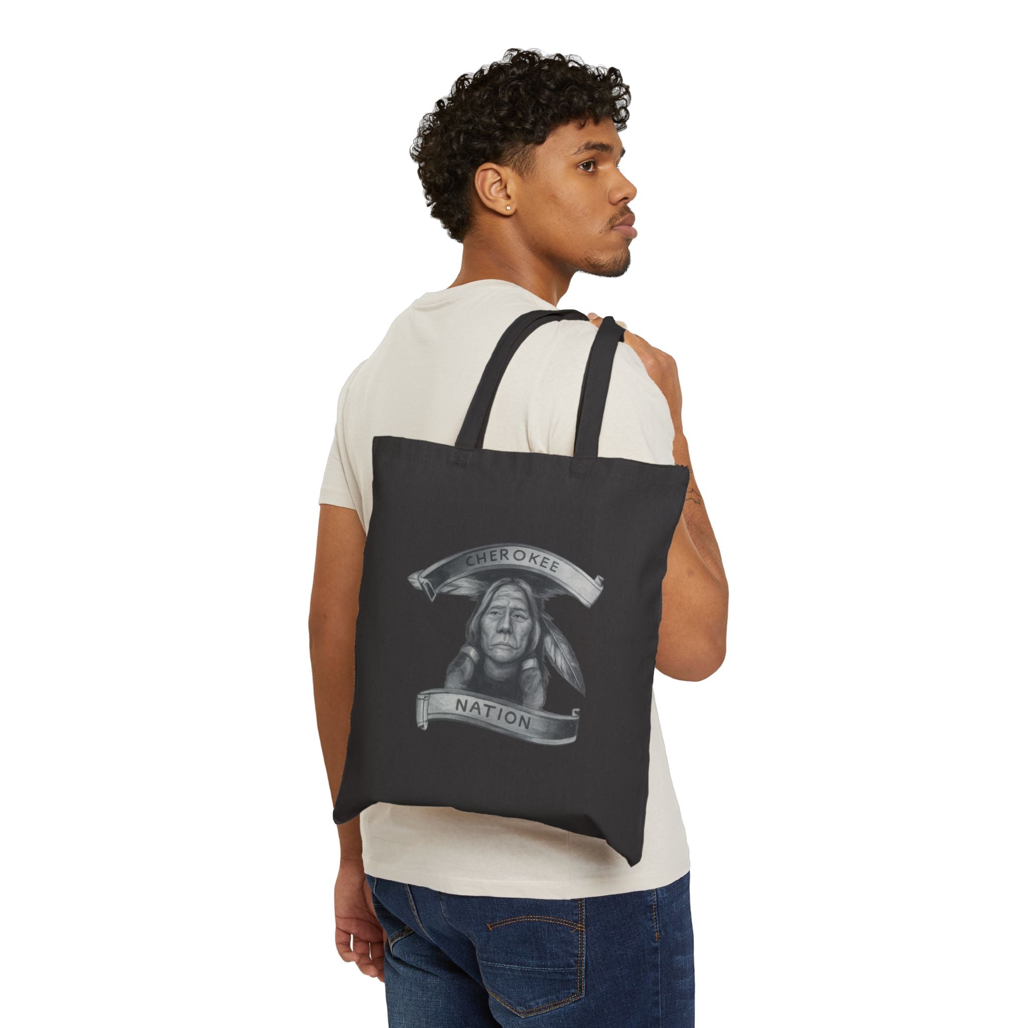 Tote Bag — 'Cherokee Nation' Native Portrait Canvas Tote