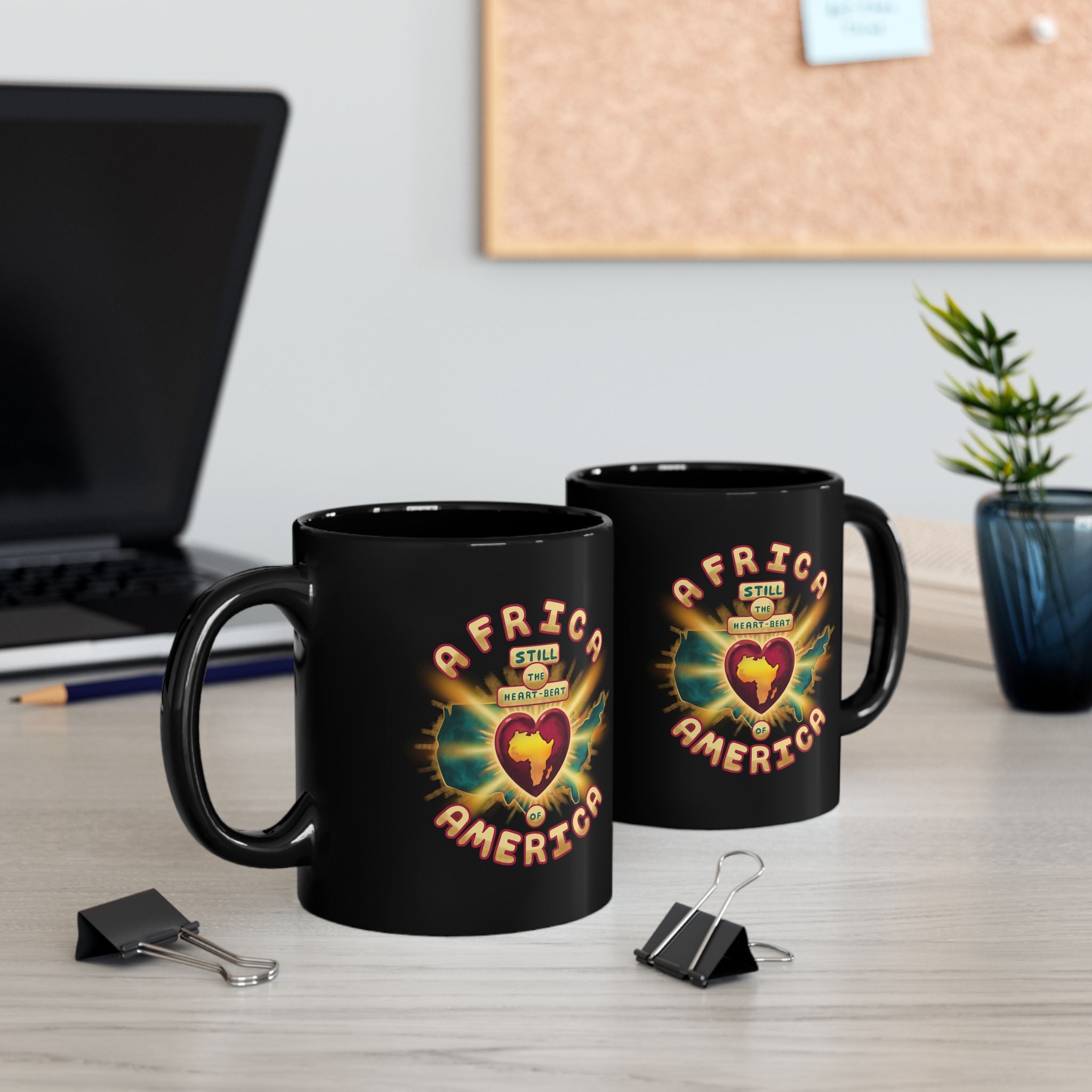 Africa Still My Heart Mug — Black Ceramic Coffee Cup (11oz/15oz)