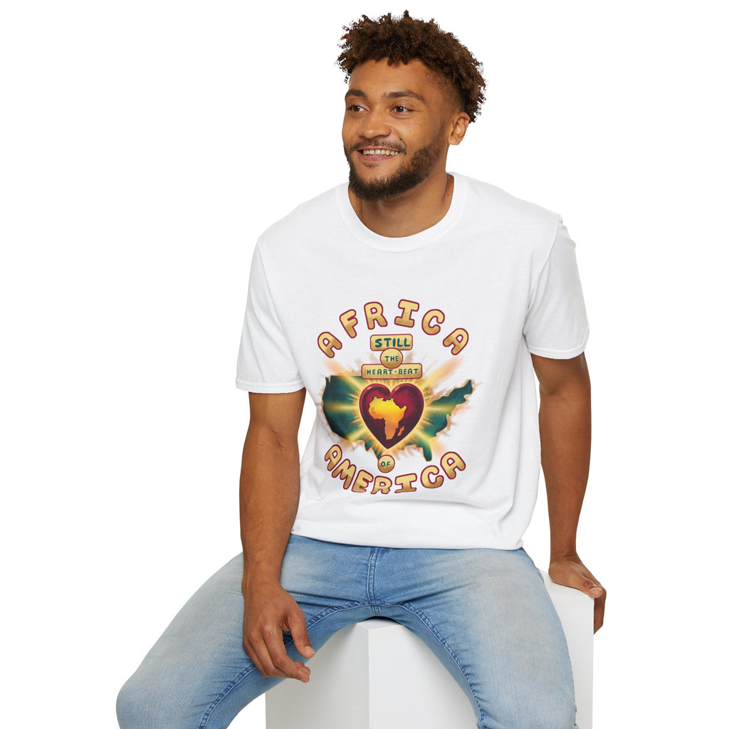Africa Still the Heartbeat T-Shirt — Retro Heartbeat Map Tee