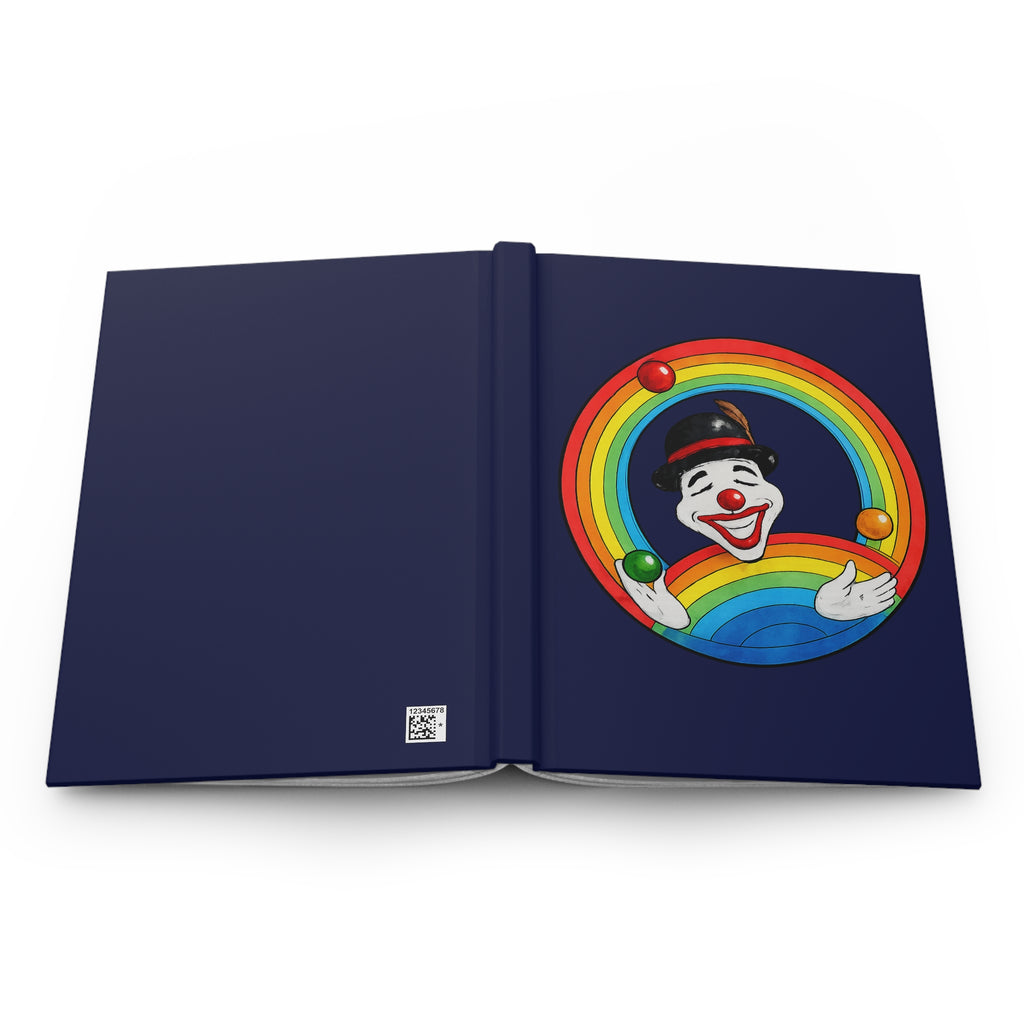 Clown Juggling Rainbow Hardcover Journal