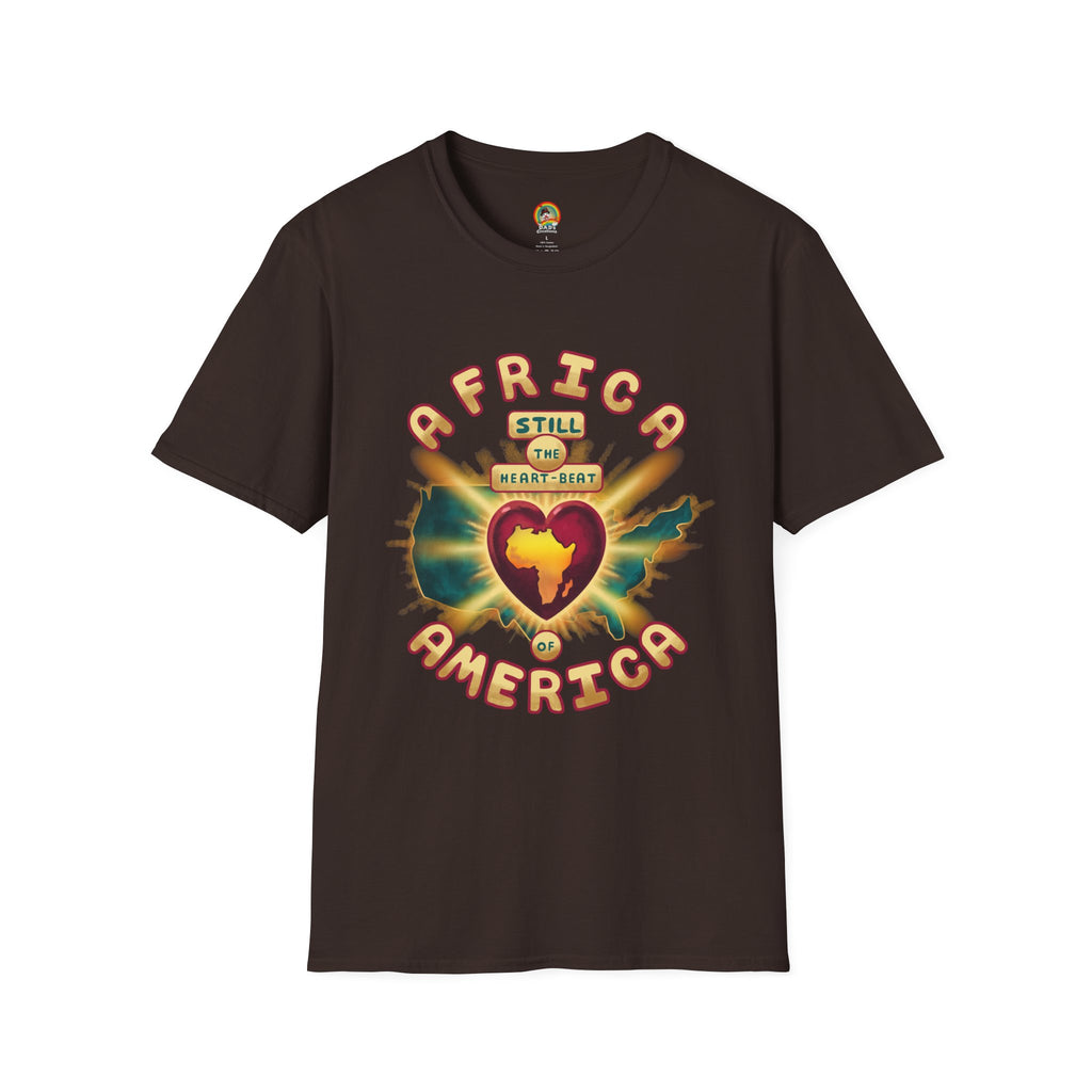 Africa Still the Heartbeat T-Shirt — Retro Heartbeat Map Tee