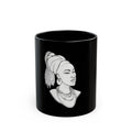 Black Portrait Mug – Afrocentric Woman Line Art Coffee Cup (11oz/15oz)