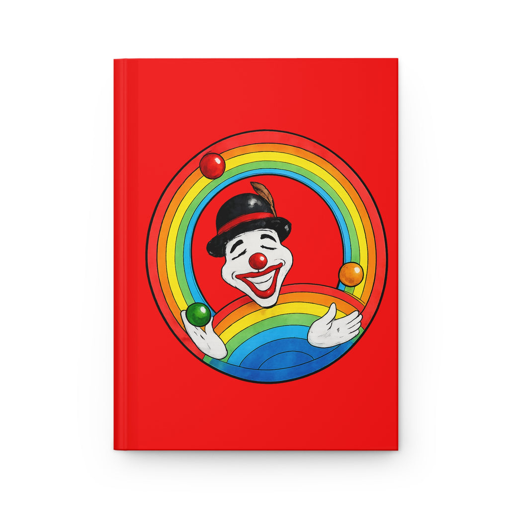 Clown Juggling Rainbow Hardcover Journal