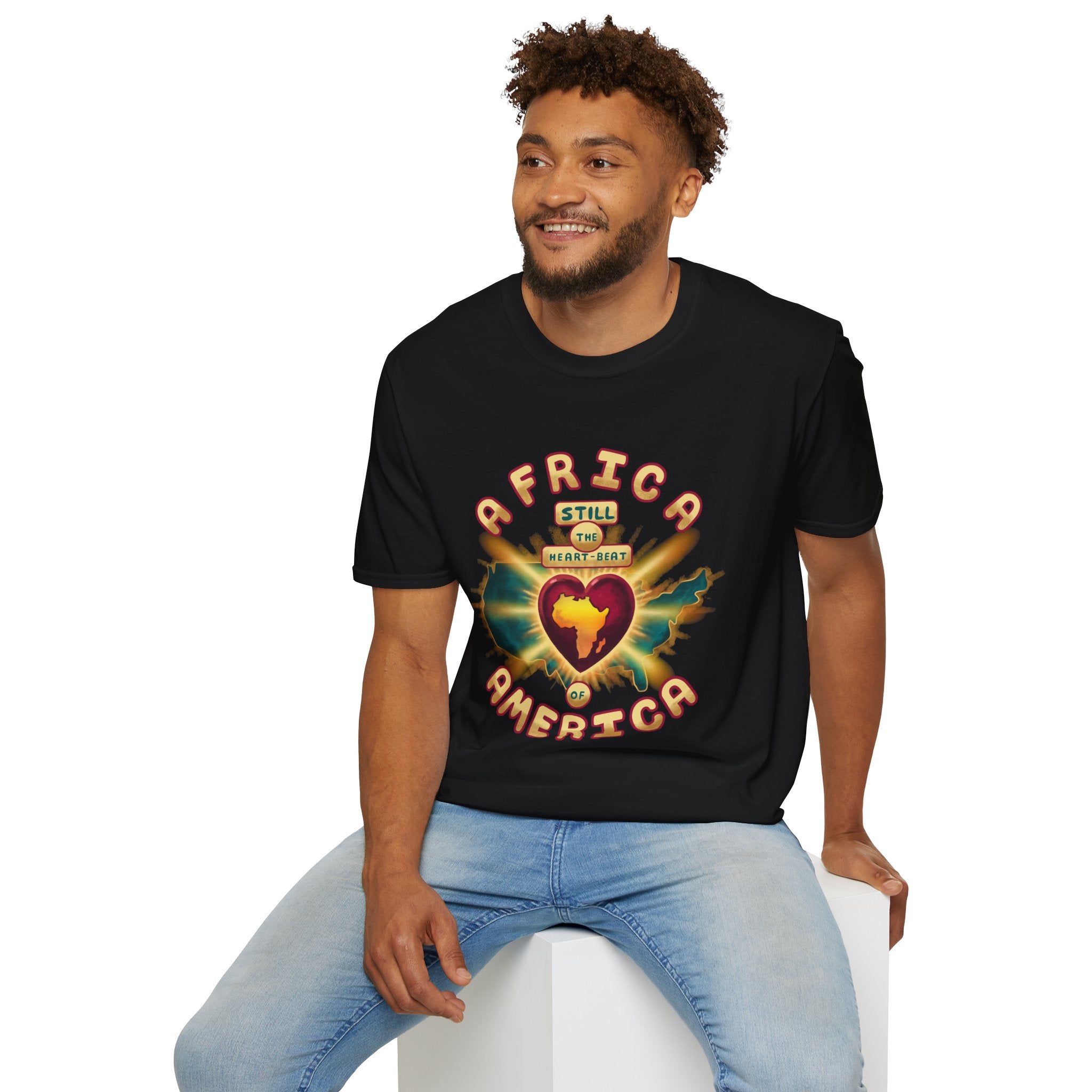 Africa Still the Heartbeat T-Shirt — Retro Heartbeat Map Tee