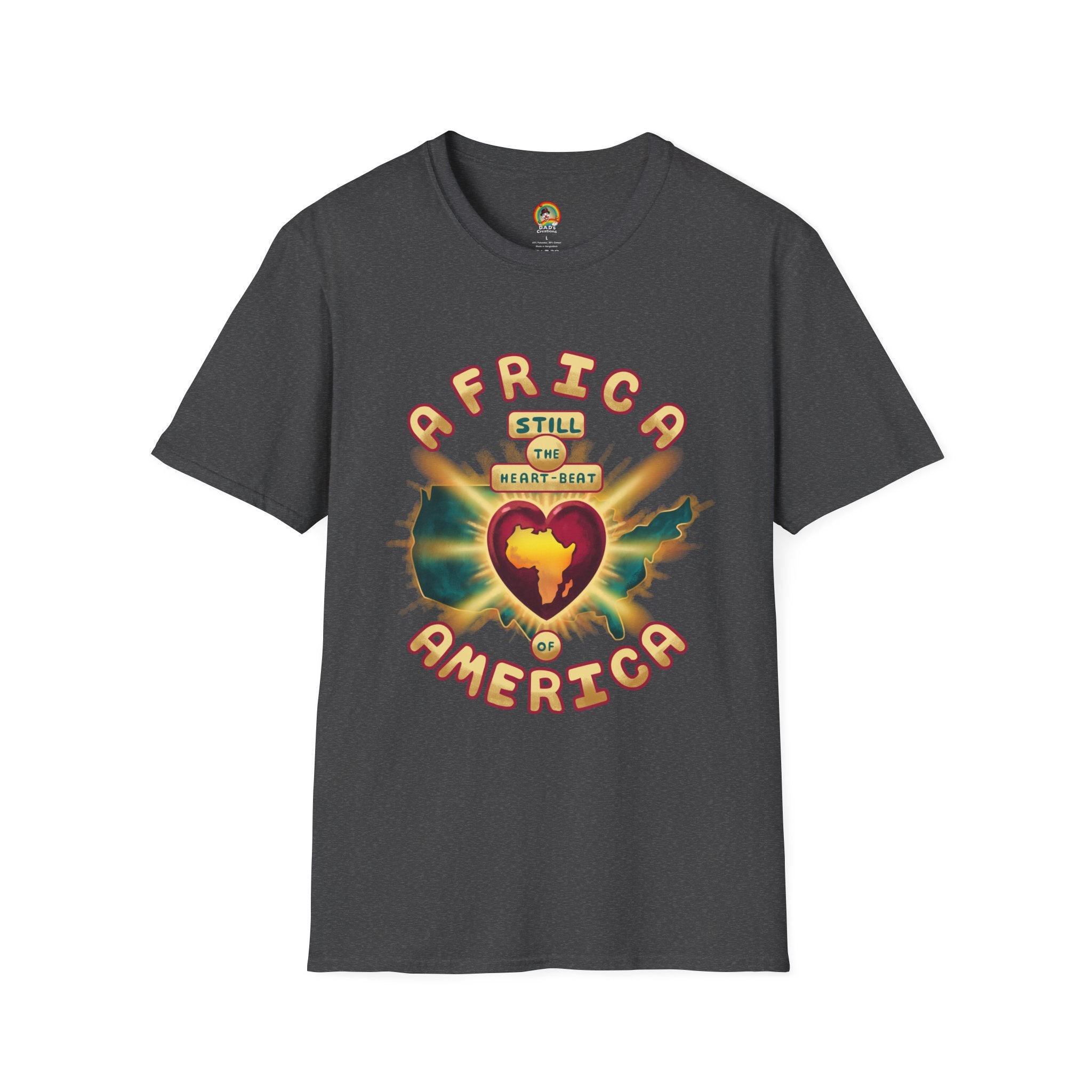 Africa Still the Heartbeat T-Shirt — Retro Heartbeat Map Tee