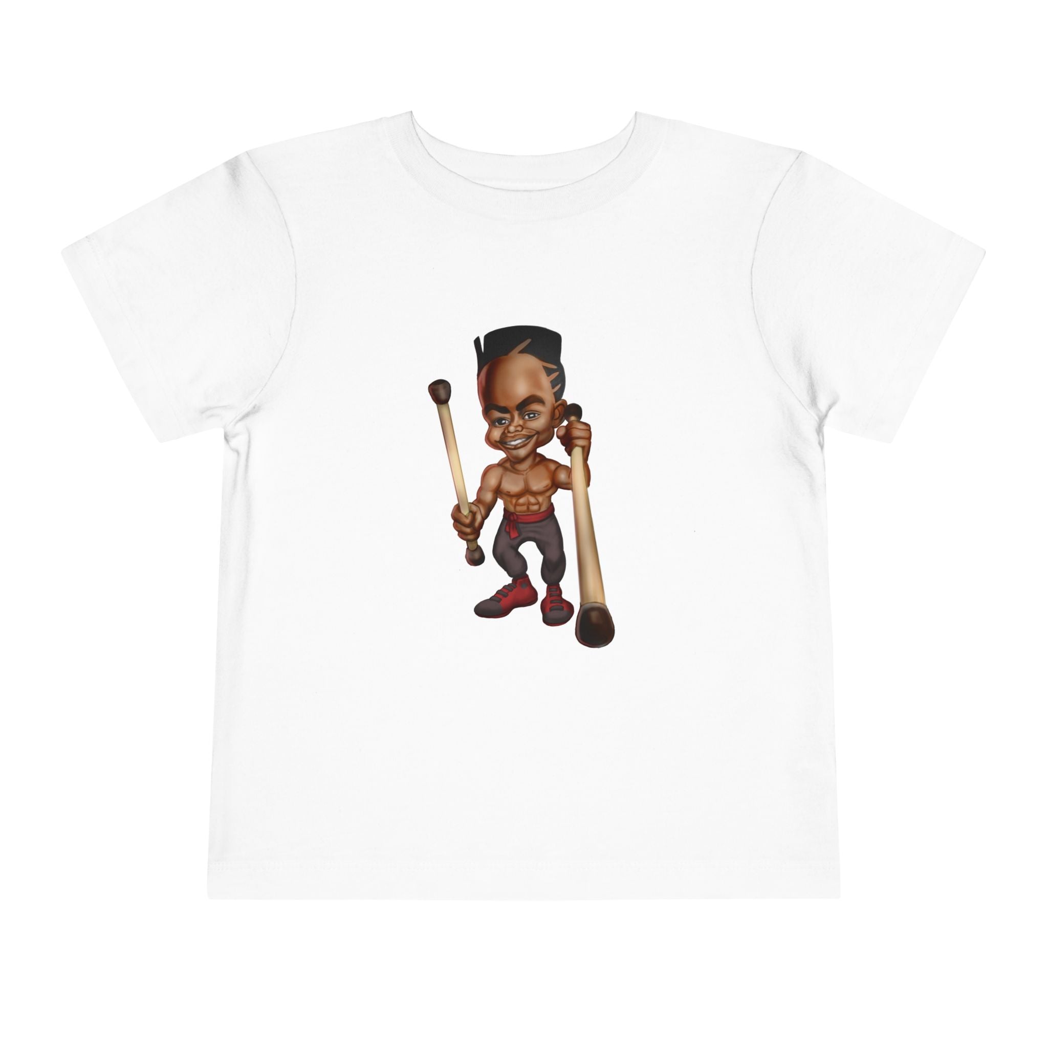 Toddler Tee with Cartoon Drummer Character — Cute Percussion Music Shirt for Kids