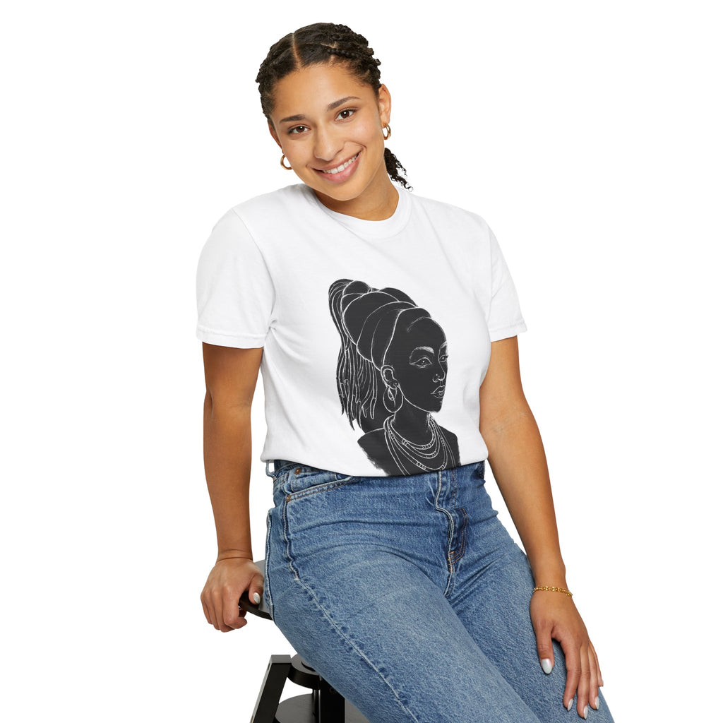 Portrait Tee — Afrocentric Line Art T-Shirt