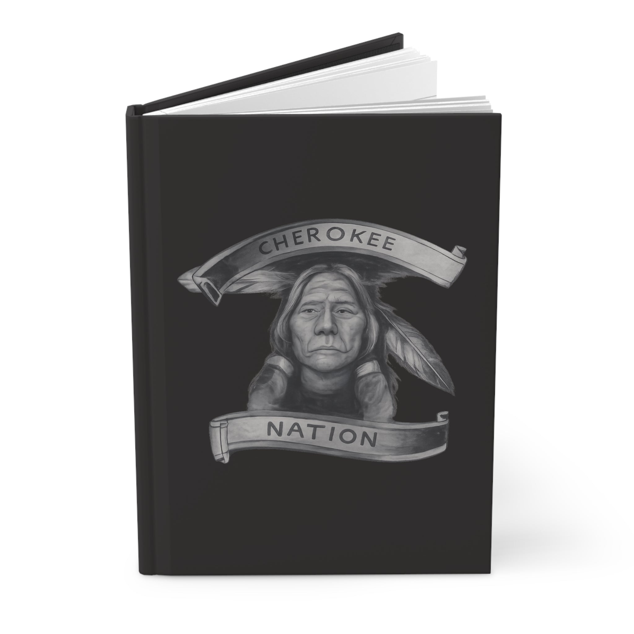 Cherokee Nation Hardcover Journal — Native American Chief Portrait Matte Notebook