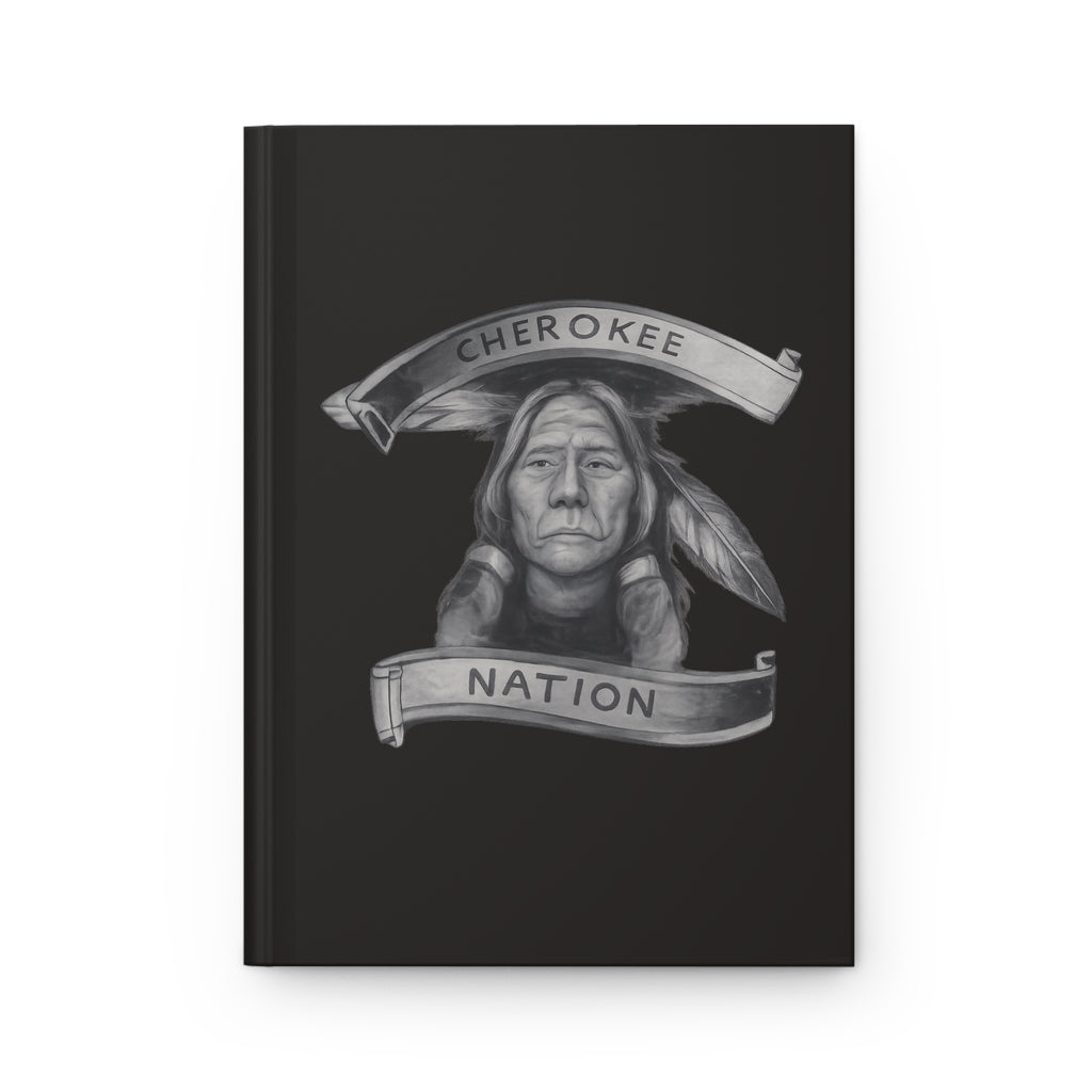 Cherokee Nation Hardcover Journal — Native American Chief Portrait Matte Notebook