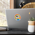 Clown Juggling Rainbow Vinyl Sticker — Kiss-Cut Waterproof Decal