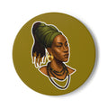 African Queen Ceramic Coaster – Afrocentric Portrait Drink Coaster