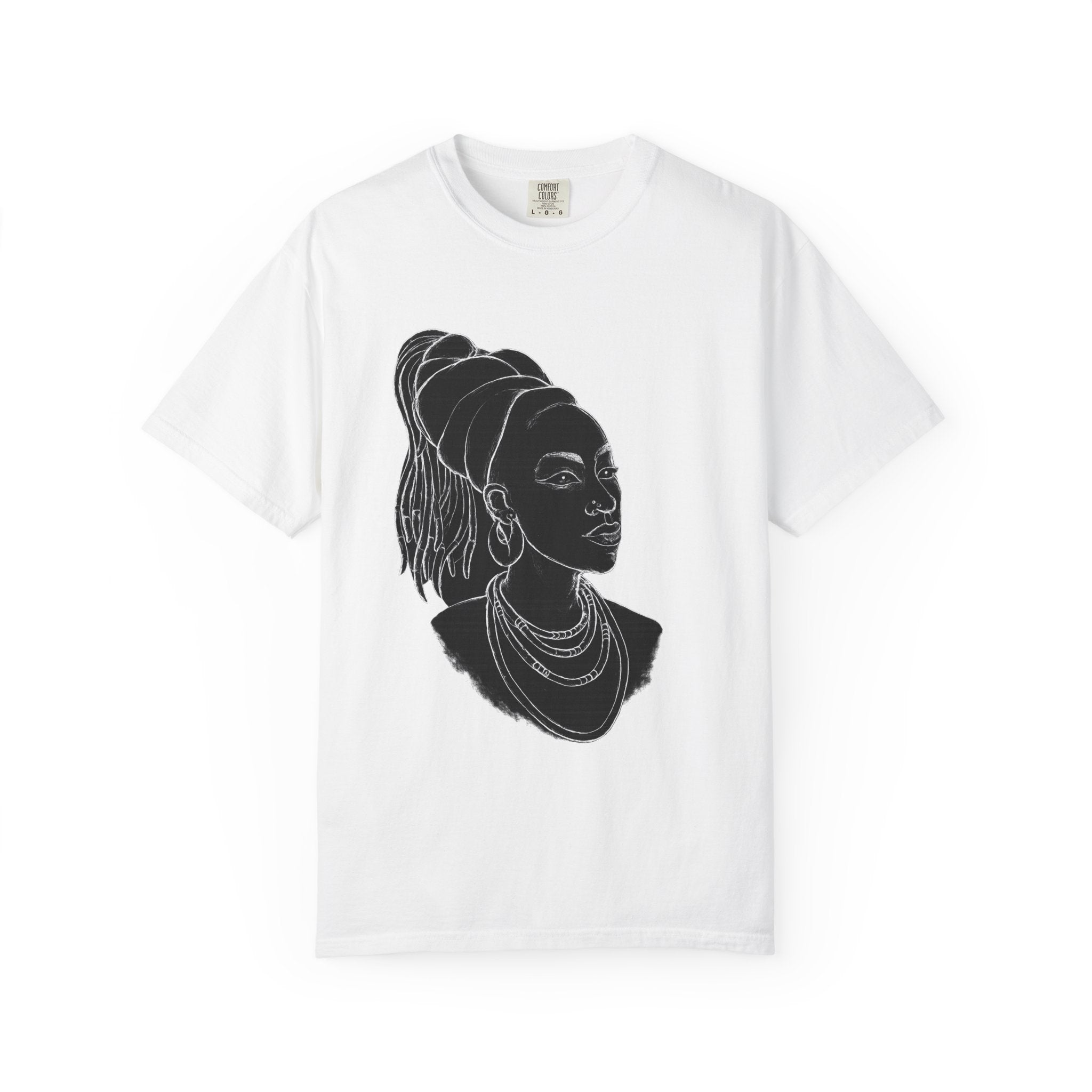 Portrait Tee — Afrocentric Line Art T-Shirt