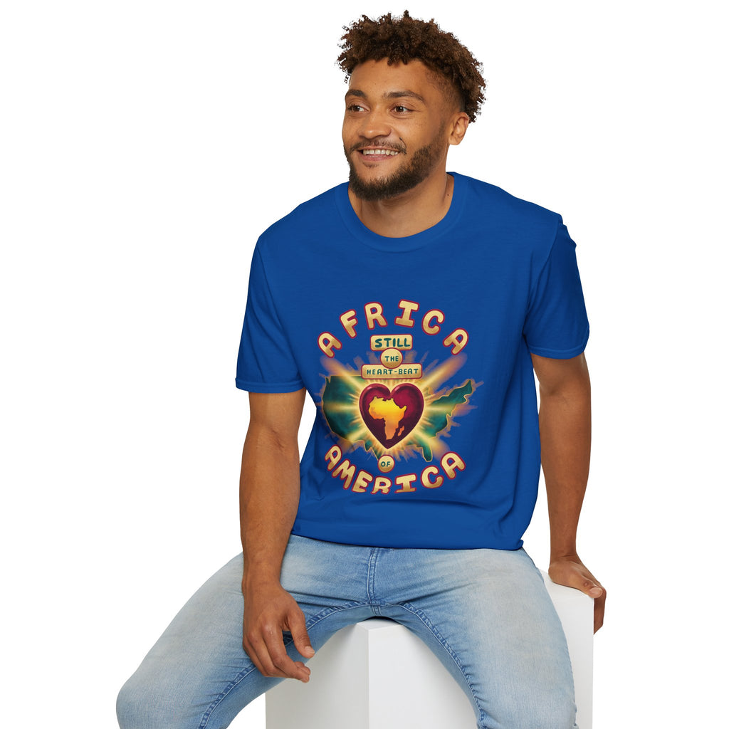 Africa Still the Heartbeat T-Shirt — Retro Heartbeat Map Tee