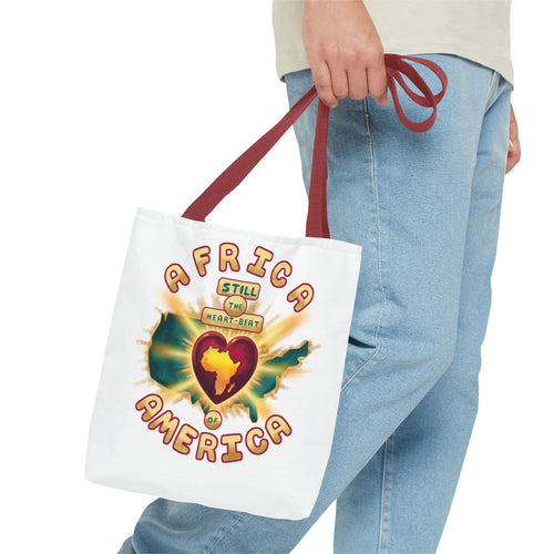 Africa America Heartbeat Tote Bag — 'Africa Still the Heartbeat' Graphic Tote