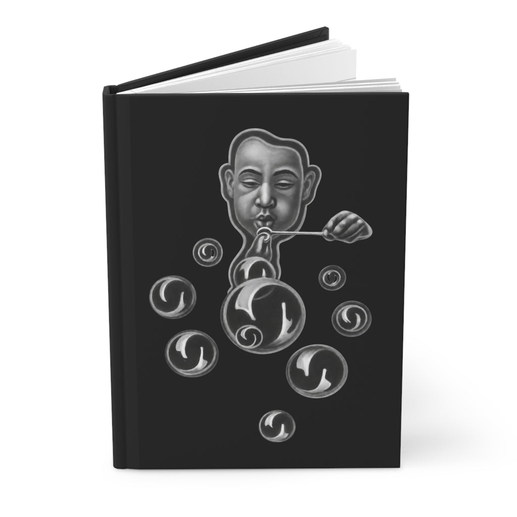 Hardcover Journal — Monochrome Bubble Blower Art Notebook