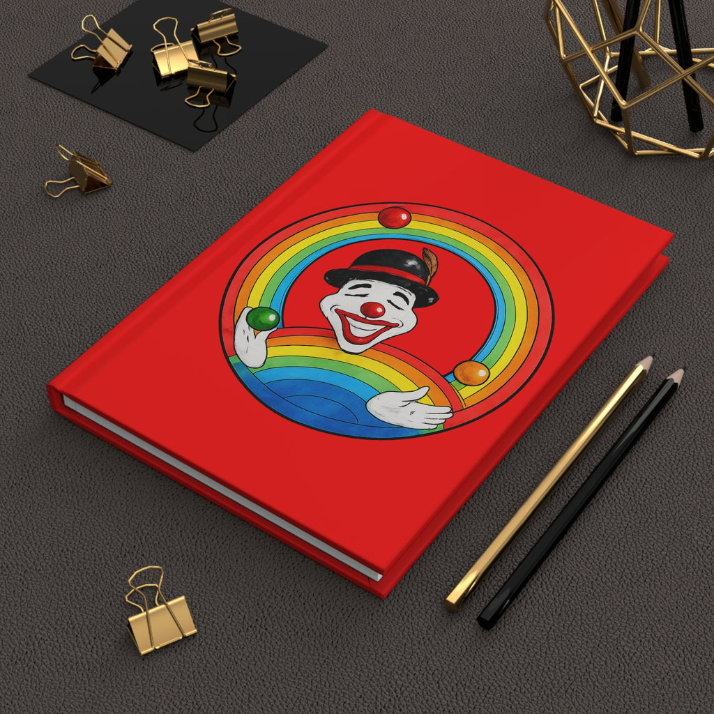 Clown Juggling Rainbow Hardcover Journal