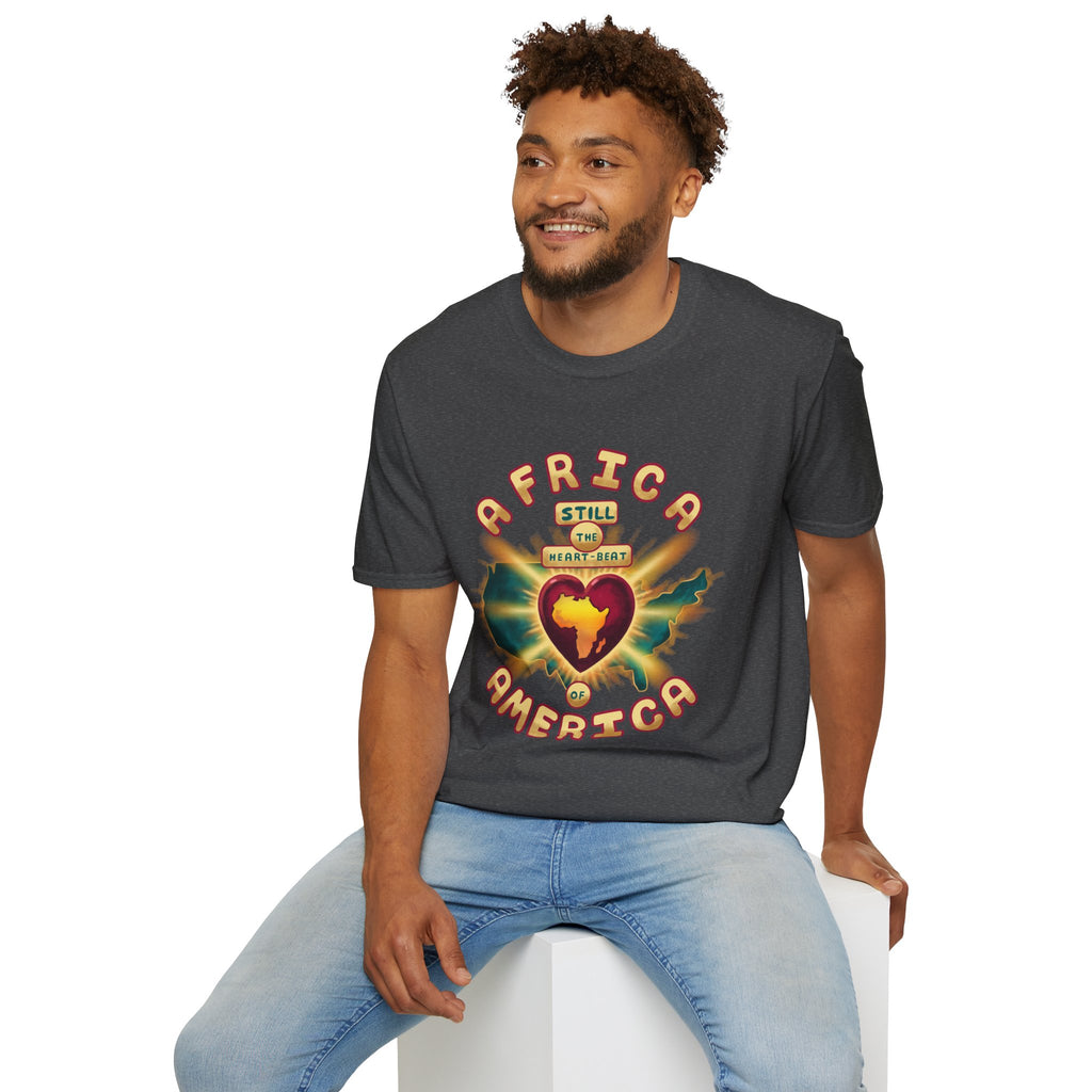 Africa Still the Heartbeat T-Shirt — Retro Heartbeat Map Tee