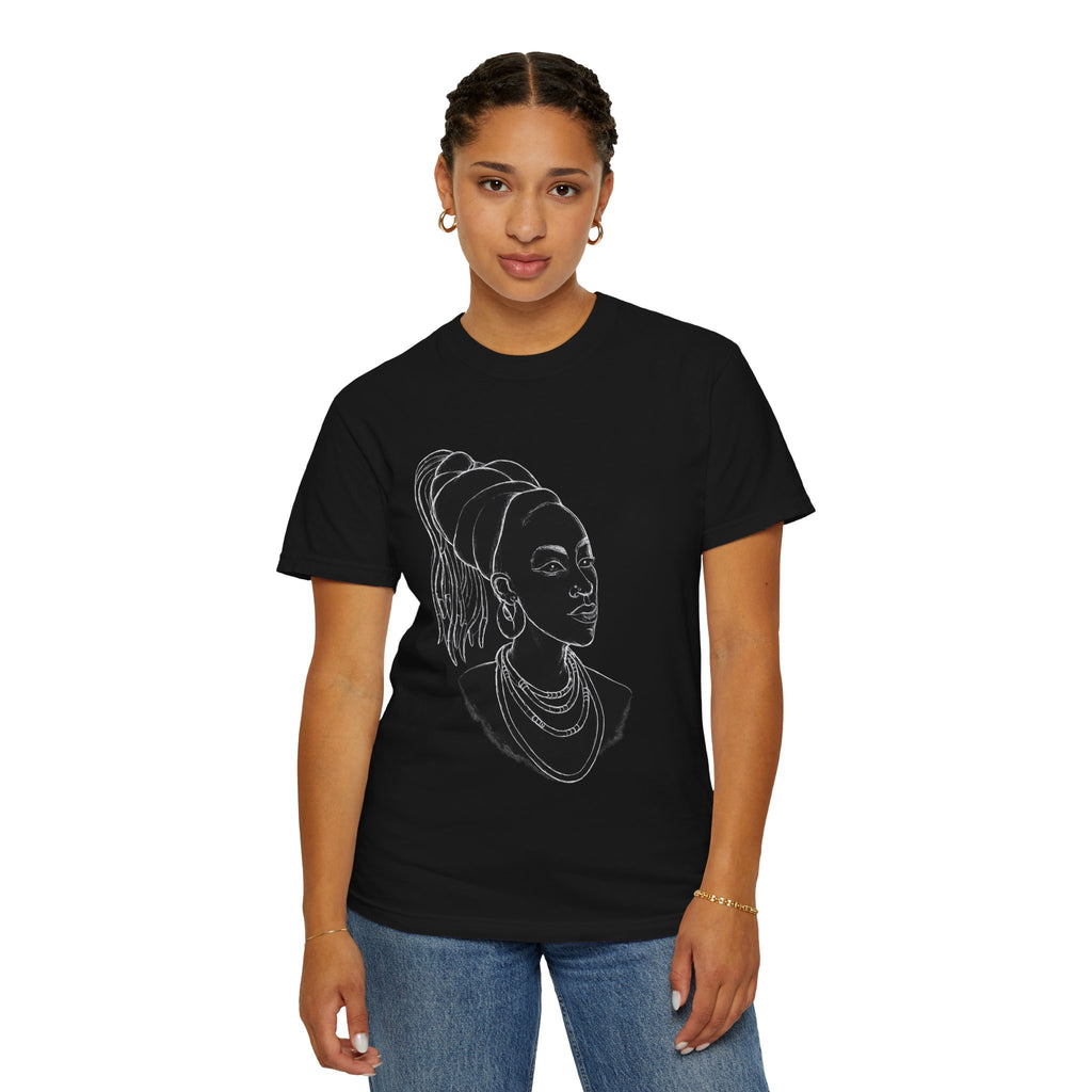 Portrait Tee — Afrocentric Line Art T-Shirt