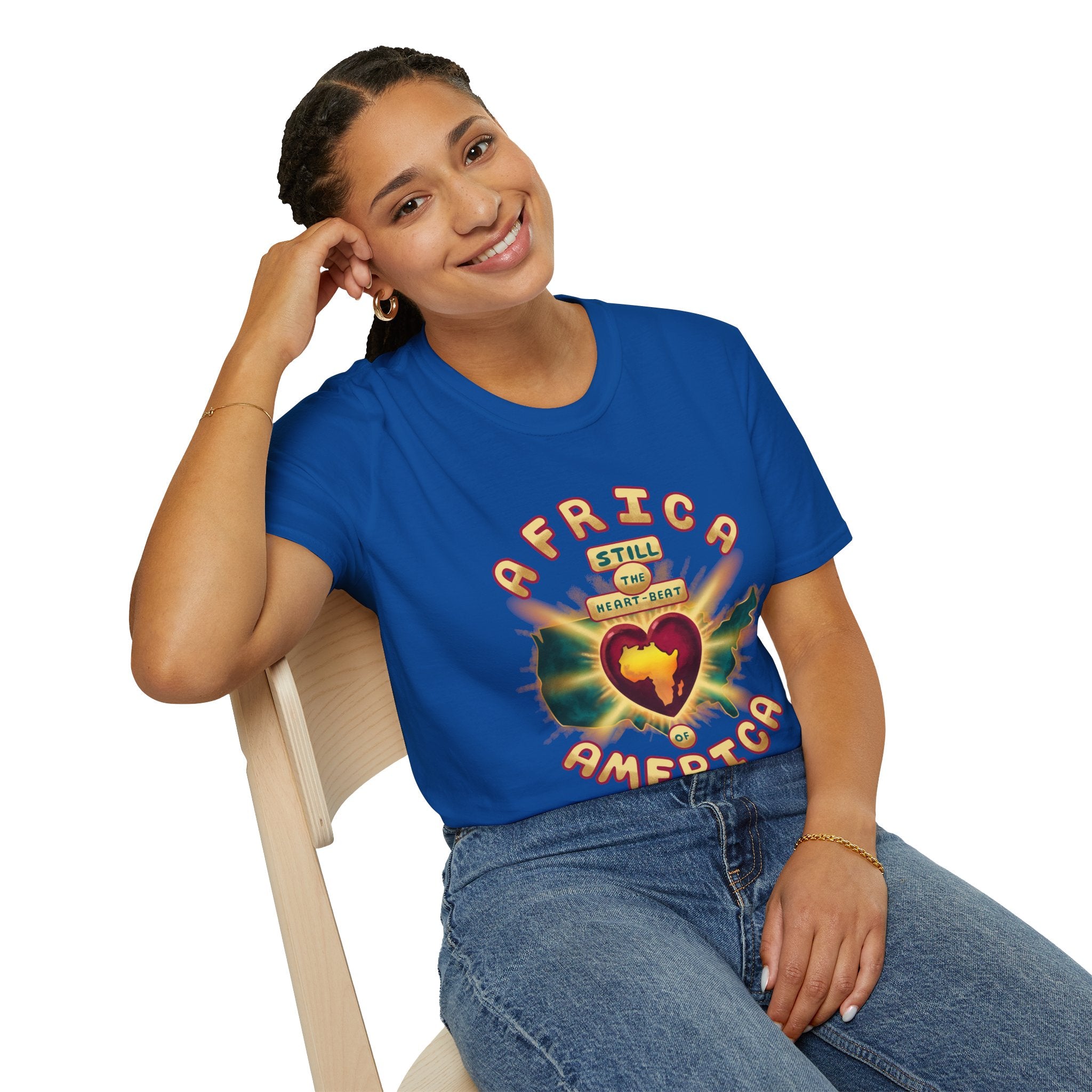 Africa Still the Heartbeat T-Shirt — Retro Heartbeat Map Tee