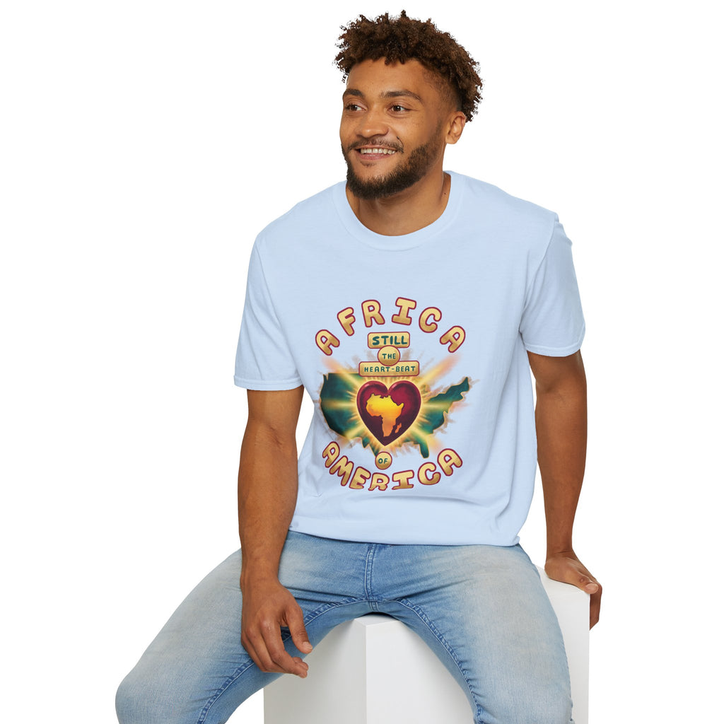 Africa Still the Heartbeat T-Shirt — Retro Heartbeat Map Tee