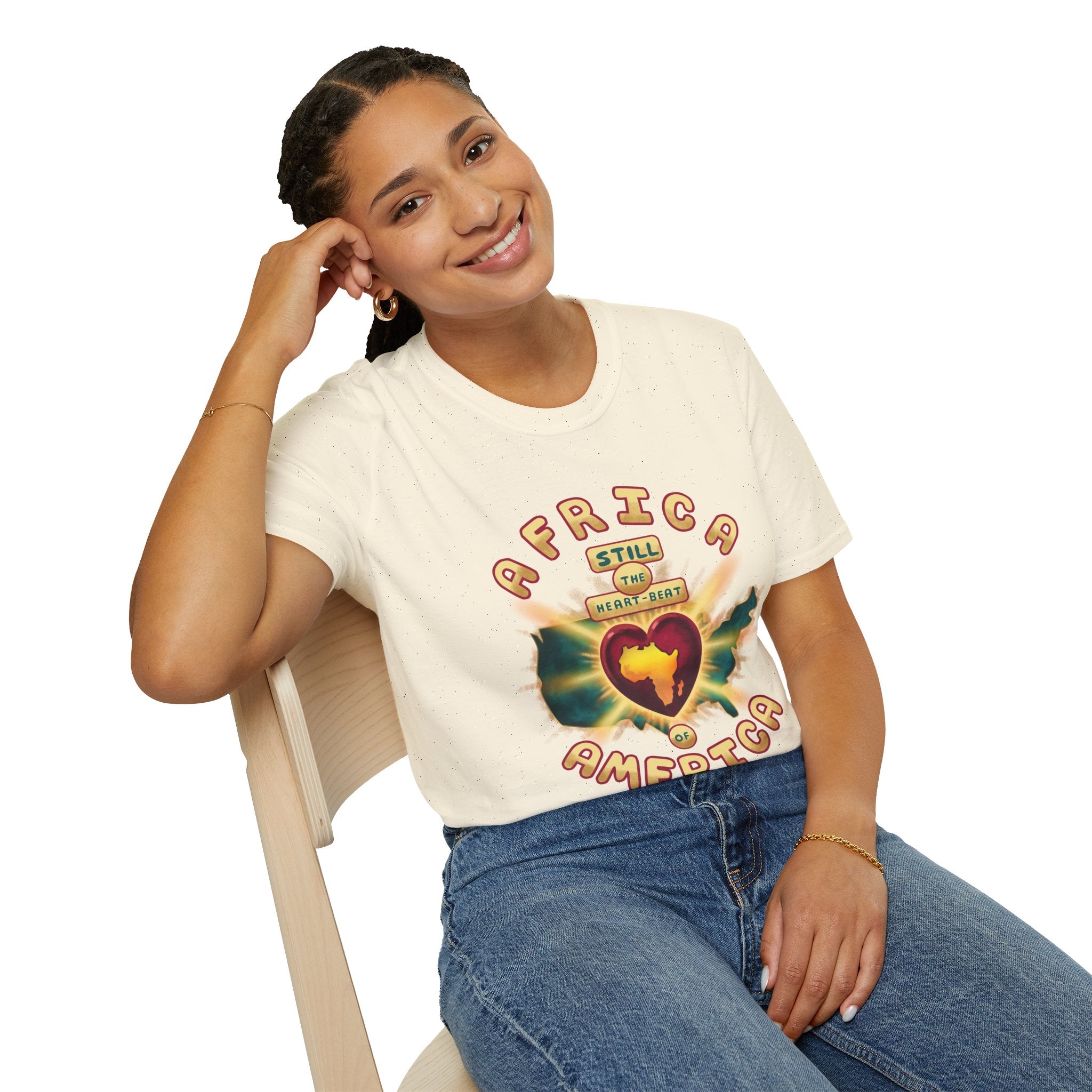 Africa Still the Heartbeat T-Shirt — Retro Heartbeat Map Tee