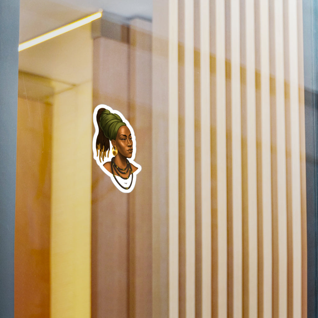 Afrocentric Woman Portrait Kiss-Cut Vinyl Sticker