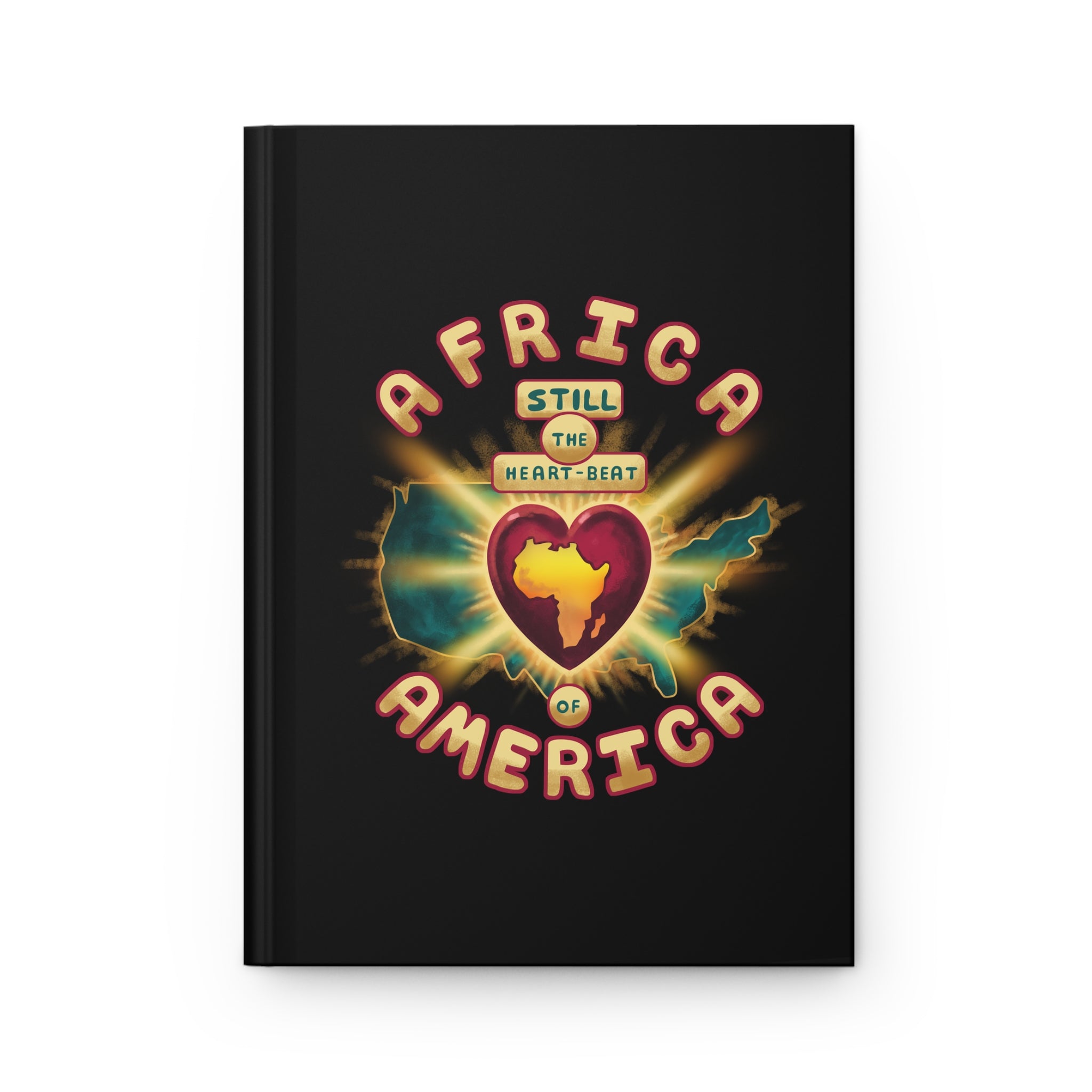 Hardcover Journal — "Africa: Still the Heartbeat of America" Retro Map Heart Design