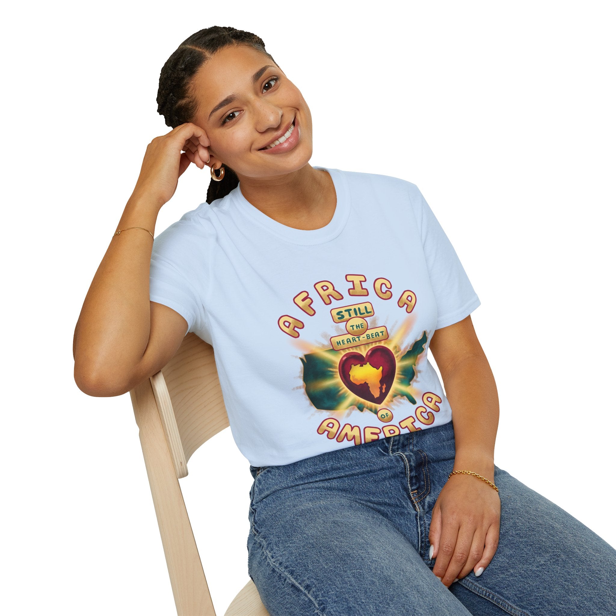Africa Still the Heartbeat T-Shirt — Retro Heartbeat Map Tee