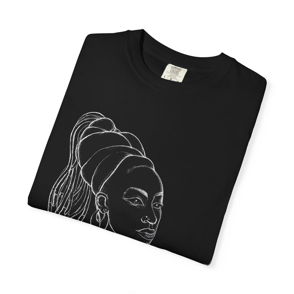 Portrait Tee — Afrocentric Line Art T-Shirt