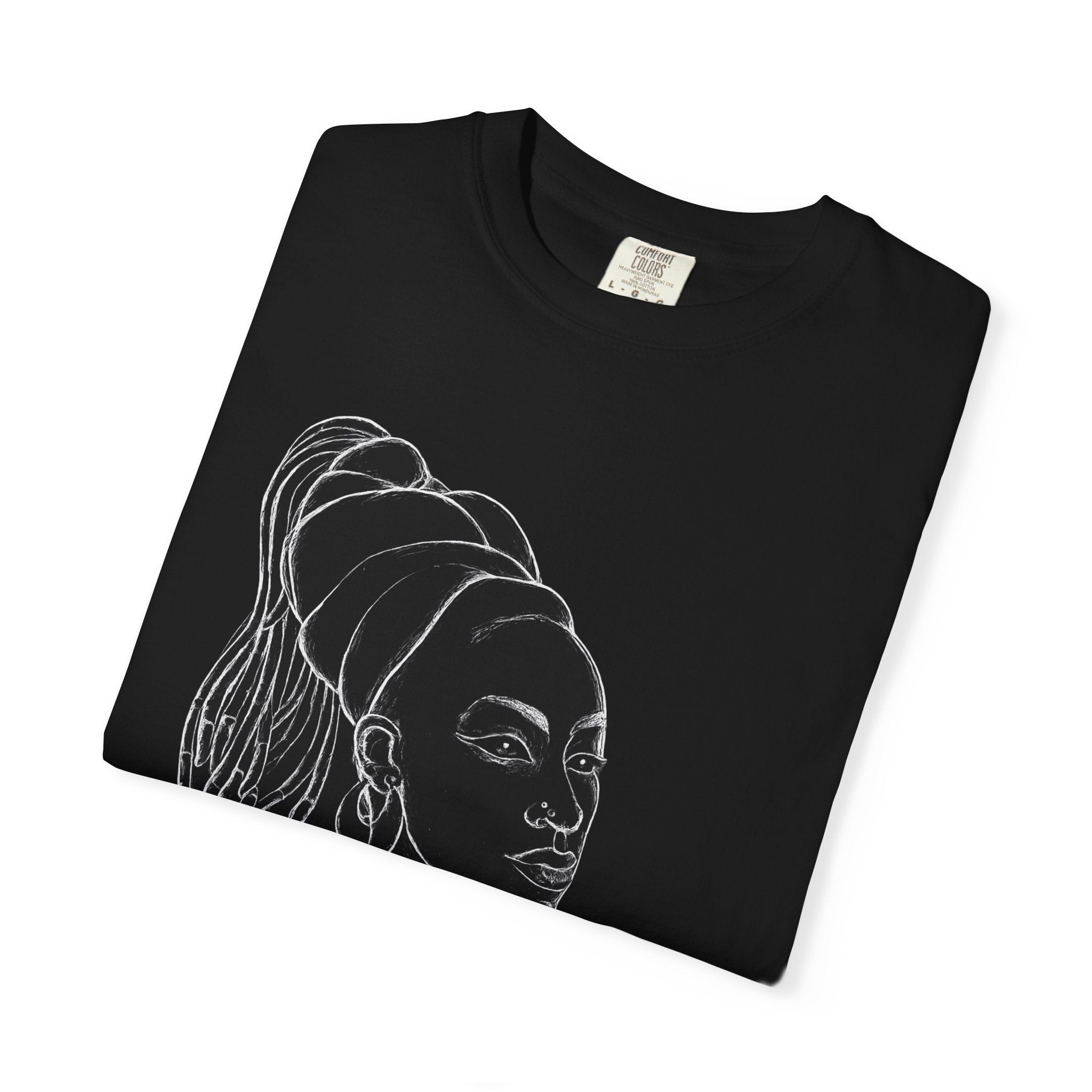 Portrait Tee — Afrocentric Line Art T-Shirt