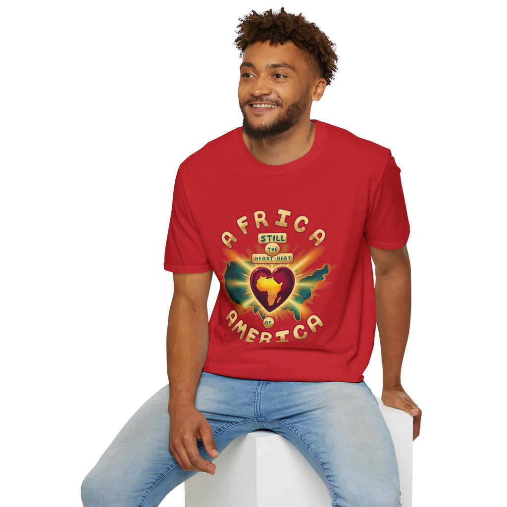 Africa Still the Heartbeat T-Shirt — Retro Heartbeat Map Tee
